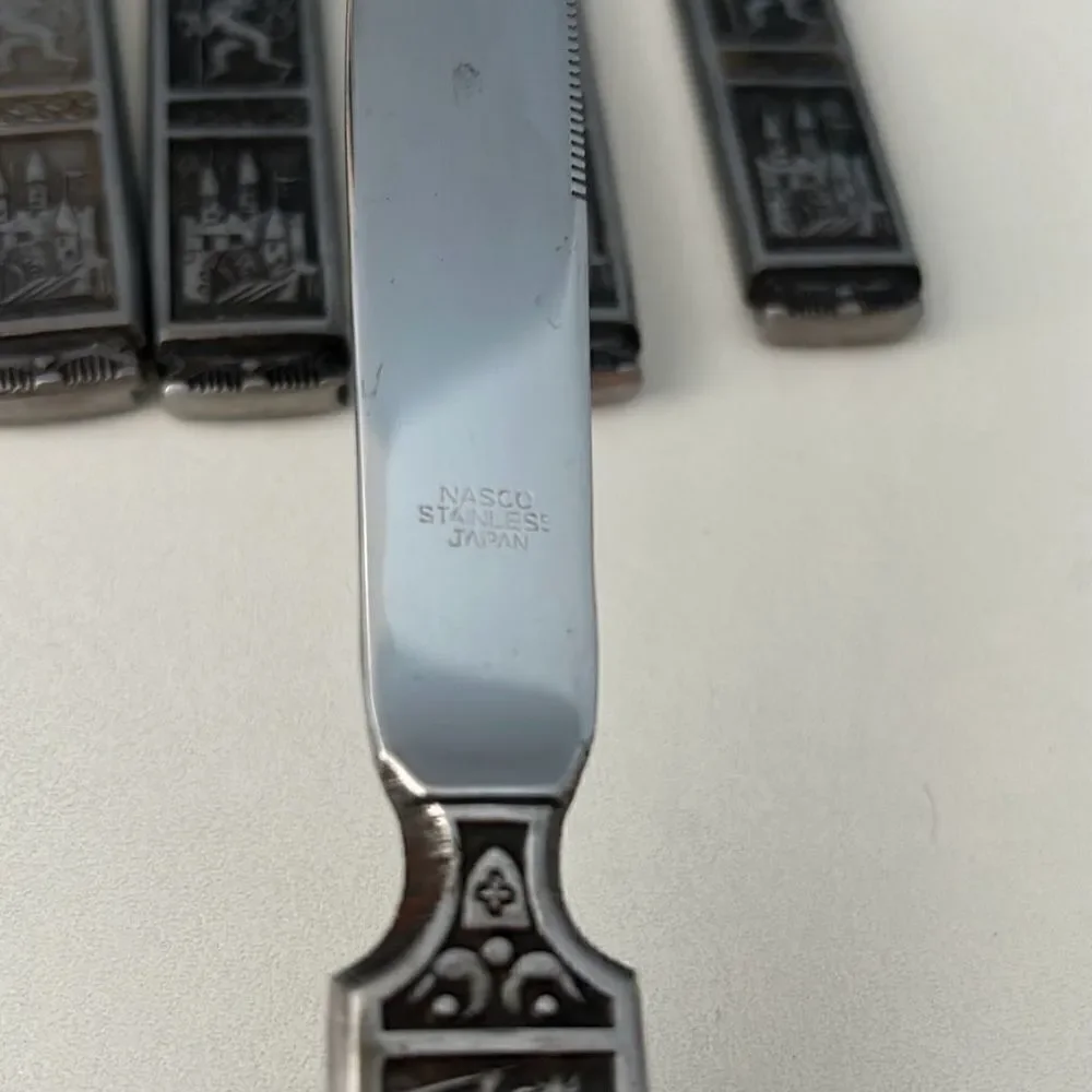 Nasco Crusader Stainless Steel Knives Medieval Set of 6